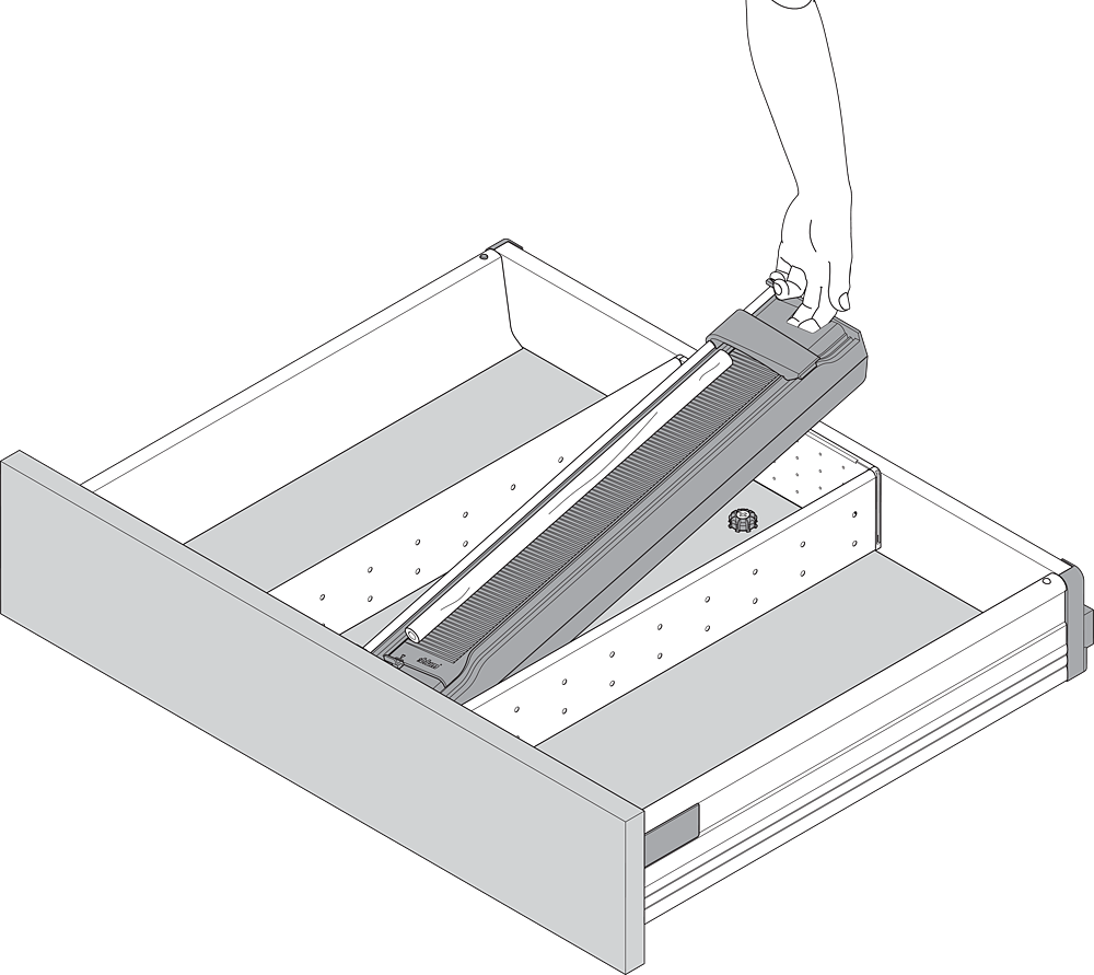 Cortador de plástico Blum ORGA-LINE para organización de cajones de cocina