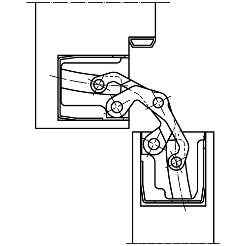 Bisagra oculta TECTUS 640 3D para puerta de comunicación, capacidad de carga 200kg por par, gris