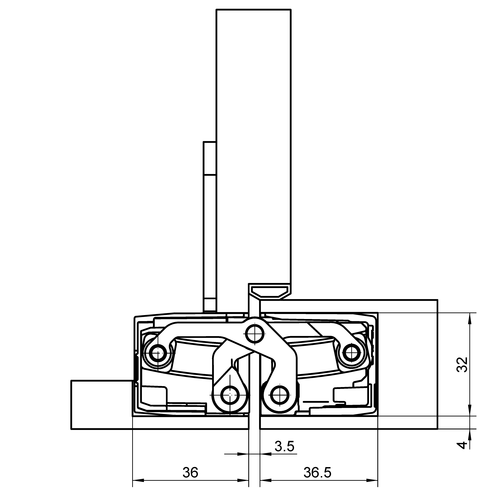 Bisagra oculta TECTUS 640 3D para puerta de comunicación, capacidad de carga 200kg por par, gris