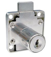 Cerradura cuadrada para 1 cajón, acabado níquel