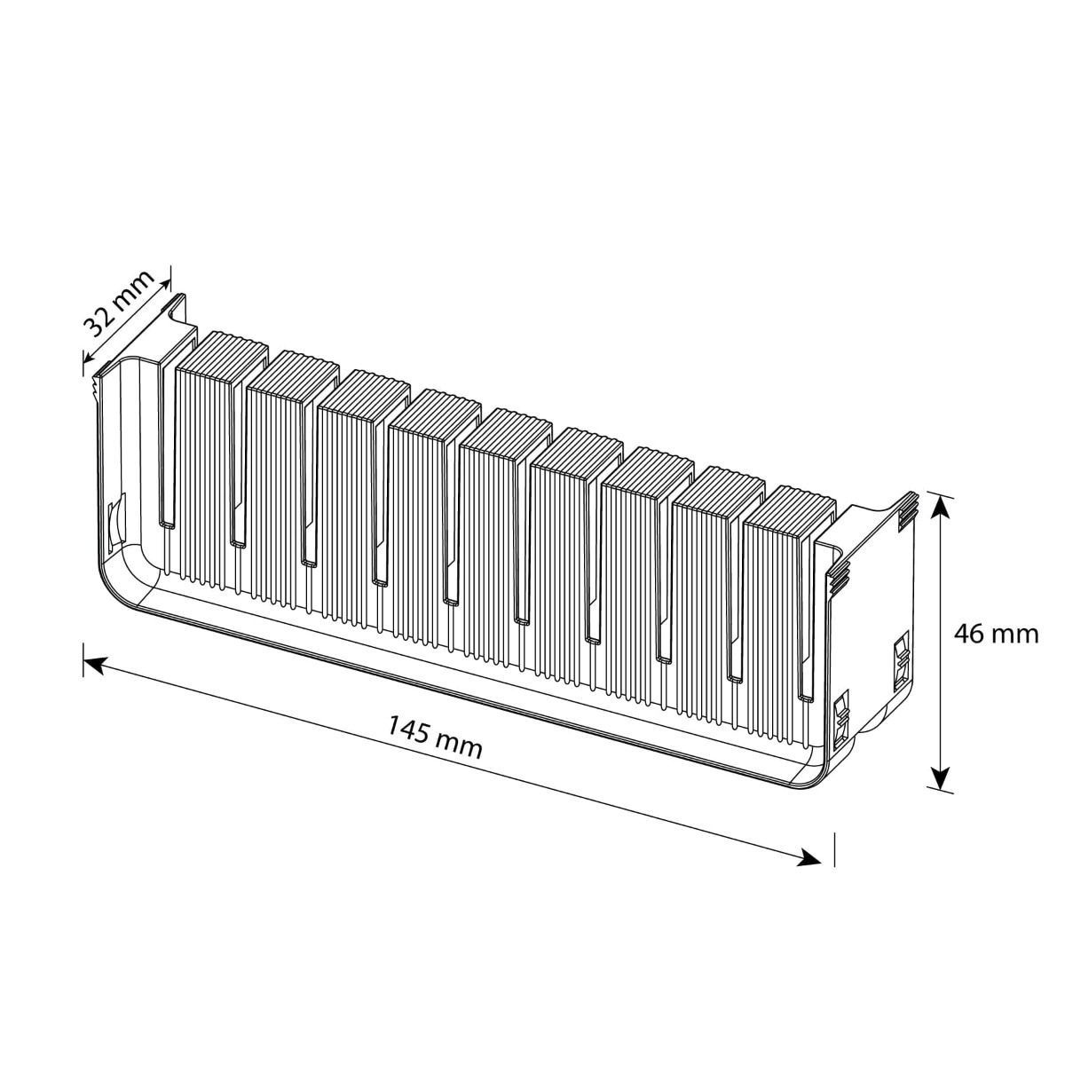 Sistema REVEAL perfil corte a medida para organización de cajones, long. 2100 mm, acabado antracita