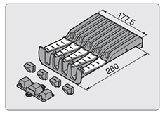 Porta cuchillos Blum ORGA-LINE para organización de cajones de cocina
