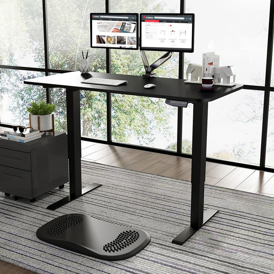 Escritorio elevable de cubierta SNAP con cubierta, acabado negro