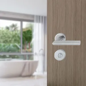 Set de manijas AMSTERDAM para baño, acabado acero inox