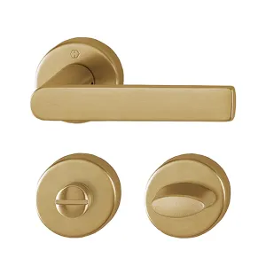 Set de manijas LOS ANGELES Resista® para baño, acabado latón satinado