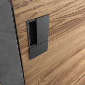 Jaladera WAVE para puerta corrediza de paso, color negro