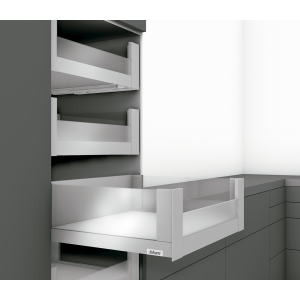 Cajón interno bajo LEGRABOX free altura C con elemento de inserción, color Inox