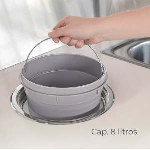 Basurero APPEAL I para cubierta, cap. 8 L, con tapas y aro de acero inoxidable, con bote de plástico 