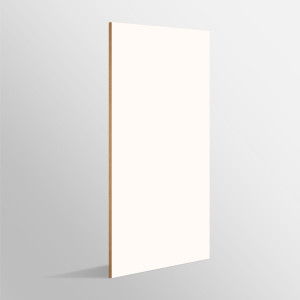 Tablero de MDF con laminado FENIX, Bianco Mal&eacute; y trascara HPL Mission White, formato 1.22 x 2.44 m