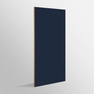 Tablero de MDF con laminado FENIX, Blu Fes y trascara HPL Nocturne, formato 1.22 x 2.44 m