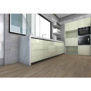 Panel RAUVISIO alto brillo, MAGNOLIA, medida 1300 x 2800mm, espesor 20mm.