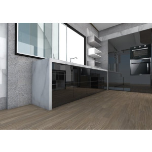 Panel RAUVISIO alto brillo, NEGRO MORO, medida 1300 x 2800mm, espesor 20mm.