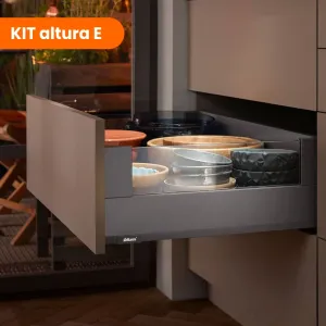 Kit Cajón MERIVOBOX BOXCOVER altura E (192 mm), color gris orión mate 