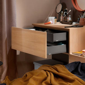 Cajón interior MERIVOBOX altura M (91 mm), color gris orión mate