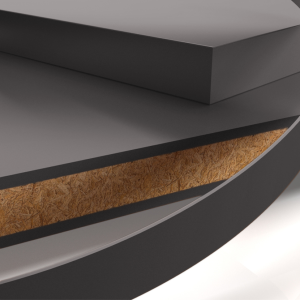 Cubre canto para RAUVISIO FINO mate color NEGRO 154330, ancho 23 mm, espesor 1 mm, longitud 50 m