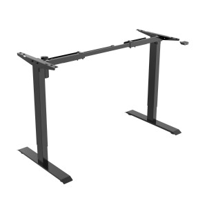 Escritorio altura ajustable color negro, escritorio elevable negro para oficina