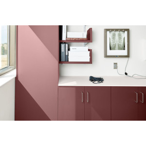 Tablero de MDF con laminado FENIX, Rosso Jaipur y trascara HPL Night Shade, formato 1.22 x 2.44 m