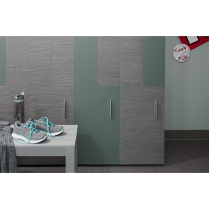 Tablero de MDF con laminado FENIX, Verde Comodoro y trascara HPL Green Slate, formato 1.22 x 2.44 m