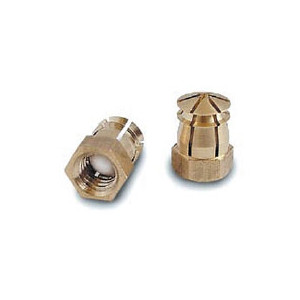 Inserto hexagonal de latón M6, con esfera plástica