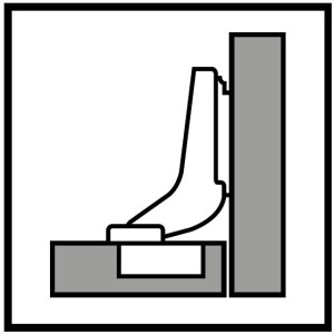 Bisagra CLIP top BLUMOTION 95° para puerta gruesa, insertada con muelle, taquete Ø8mm