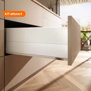 Kit MERIVOBOX BOXCAP BLUM cajón altura E blanco seda mate