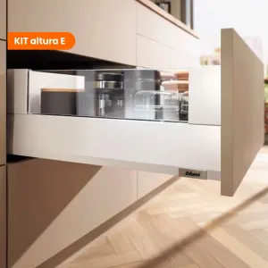 Kit MERIVBOX cajón altura E BOXCOVER Blum color blanco seda mate