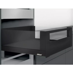 Cajón interior LEGRABOX free altura C, con galería frontal, color negro carbón mate