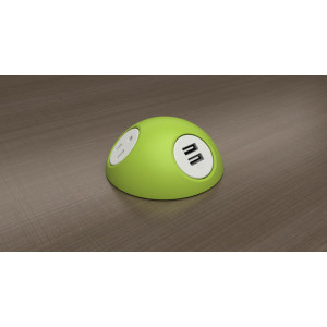 Multicontacto HEMISPHERE con conexión eléctrica y entrada USB para dispositivos móviles