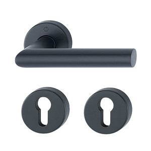 manija para puertas color negrode  material acero inoxidable HOPPE 