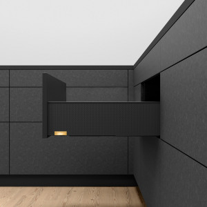 Cajón LEGRABOX altura C, color negro carbón mate con textura
