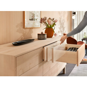 Correderas ocultas TANDEM PLUS con TIP-ON integrado, extensión total