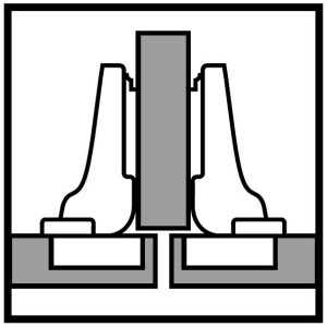 Bisagra CLIP top 110° cazoleta sin muelle (medio cubrimiento)