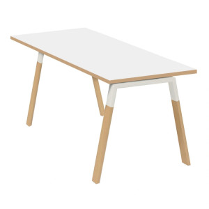 Kit de soportes LEGNO 80, acabado blanco y patas de haya