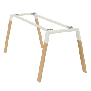 Kit de soportes LEGNO 60, acabado blanco y patas de haya	