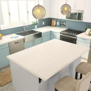 Tablero de MDF con laminado FENIX, Bianco Mal&eacute; y trascara HPL Mission White, formato 1.22 x 2.44 m