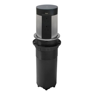 Multicontacto de torre TA 100, 4 sockets, 2 puertos USB A, cargador inalámbrico, color negro