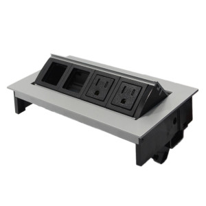 Multicontacto NOVA 2.0, 2 puertos eléctricos y 2 puertos opcionales, acabado plata