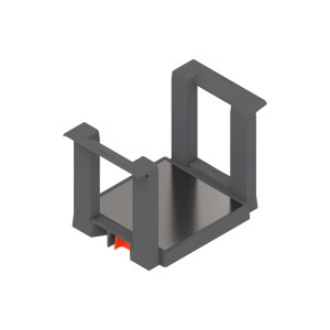 Porta platos ORGA-LINE y AMBIA-LINE de Blum para organización de cajones de cocina, color gris