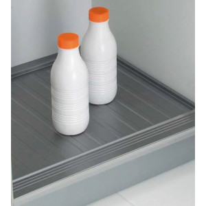 Tapete bajo fregadero PROTEC para gabinete de 1000 mm, medida 960 x 600 x 1.5 mm, color plata