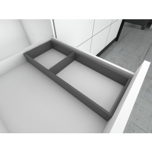 Set organizador cubertero LABRYS con 2 divisiones, de aluminio acabado stardust