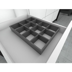 Organización LABRYS para de 12 divisiones, med. 276 x 365 x 51 mm, acabado startdust