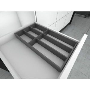 Set organizador cubertero LABRYS con 6 divisiones de aluminio, acabado stardust