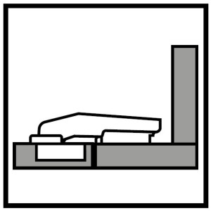 Bisagra CLIP top para esquina ciega, 95° de apertura, con muelle, taquete Ø8 mm, níquel