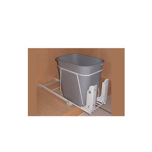 Bote basurero extraíble SMART de PVC, para gabinete de 300 mm, color gris.