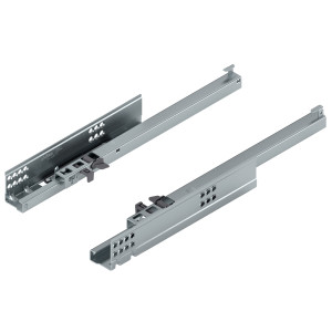 Corredera TANDEM BLUMOTION, con acoplamiento integrado para cajón de madera, extensión parcial