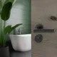 Set de manijas AMSTERDAM para baño, acabado negro mate