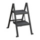 Escalera abatible STEPOLO 2, con 2 escalones 190/440 mm, capacidad 120 kg, color negro