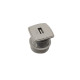 Mini USB SAMBA de carga con grommet para carga de dispositivos móviles, material ABS, acabado gris
