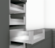 Cajón interno bajo LEGRABOX free altura C con elemento de inserción, color Inox