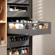 Cajón interior MERIVOBOX con galería y galería frontal, altura E (192 mm), color gris orión mate